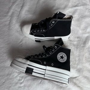 SOLD Rick Owens CONVERSE x DRKSHDW DBL DRKSTAR HI IN BLACK Men’s 7.5 Women’s 9.5